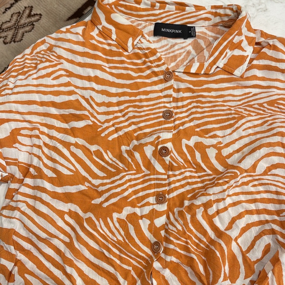 Mink Pink beachy tiger shirt - linen